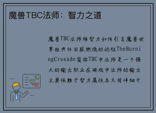 魔兽TBC法师：智力之道